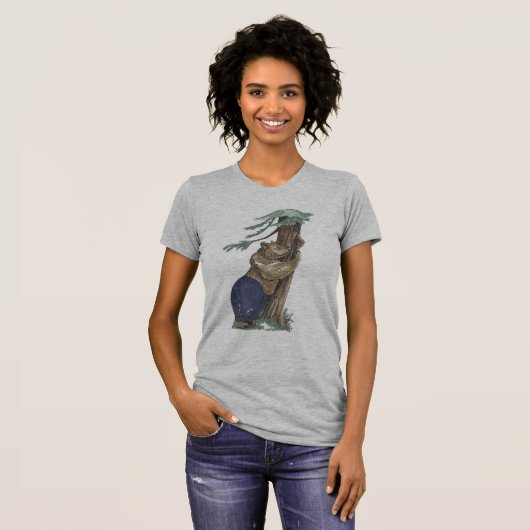 Cute Funny Schattig Tree Hugging Beer T-shirt (Voorkant volledig)
