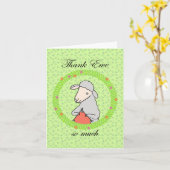 Cute Funny Sheep breitting Bedankt Ewe Hartelijk d Kaart (Gele Bloem)