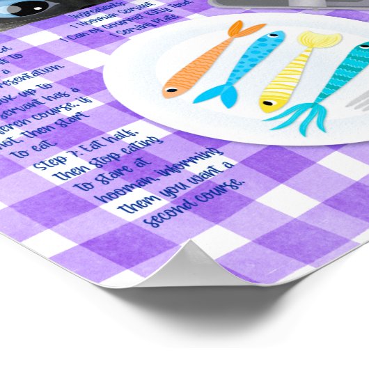 Cute Funny Siamese Cat Breakfast Recipe Poster (Hoek)