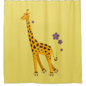 Cute Funny Skating Cartoon Giraffe Douchegordijn (Voorkant)