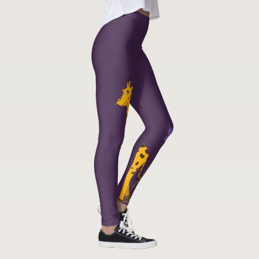 Cute Funny Skating Cartoon Giraffe Leggings (Rechts)