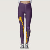 Cute Funny Skating Cartoon Giraffe Leggings (Voorkant)