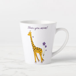 Cute Funny Skating Cartoon Giraffe Love Mam Latte Mok
