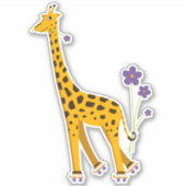 Cute Funny Skating Cartoon Giraffe Sticker (Voorkant)