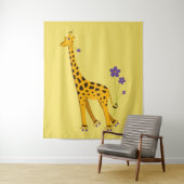 Cute Funny Skating Cartoon Giraffe Wandkleed (In situ)