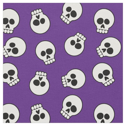 Cute Funny Skeleton Faces Stof (Close Up)