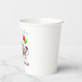 Cute Funny Skeletons Christmas & New Year Celebrat Papieren Bekers (Links)