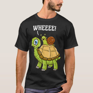 Cute Funny Slak die op Turtle Yelling Wheee rijdt T-shirt