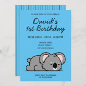 Cute Funny Sleeping Koala 1e verjaardag Kaart (Voorkant / Achterkant)