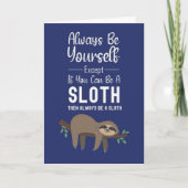 Cute Funny Sloth Cards Cartoon Animal Humor Lazy Kaart (Voorkant)