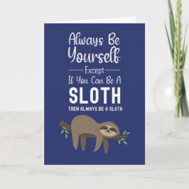 Cute Funny Sloth Cards Cartoon Animal Humor Lazy Kaart