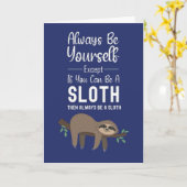 Cute Funny Sloth Cards Cartoon Animal Humor Lazy Kaart (Gele Bloem)