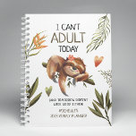 Cute Funny Sloth 'Ik kan vandaag niet volwassen wo Planner<br><div class="desc">Een grappige slote jaarlijkse planner. Het ontwerp is voorzien van een slapende waterverf,  een tropisch botanisch blad en het leuke citaat "Ik kan vandaag niet volwassen worden - en morgen ziet er ook niet goed uit". Voeg eenvoudig naam toe en verander het jaar.</div>