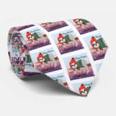 Cute Funny Sloth in Winter Hat & Scarf Motto Stropdas (Opgerold)