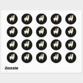 Cute & Funny Sloth Riding Llama Ronde Sticker (Vel)
