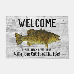 Cute Funny Smallmouth Bass Welkom Vist Citaat D Deurmat