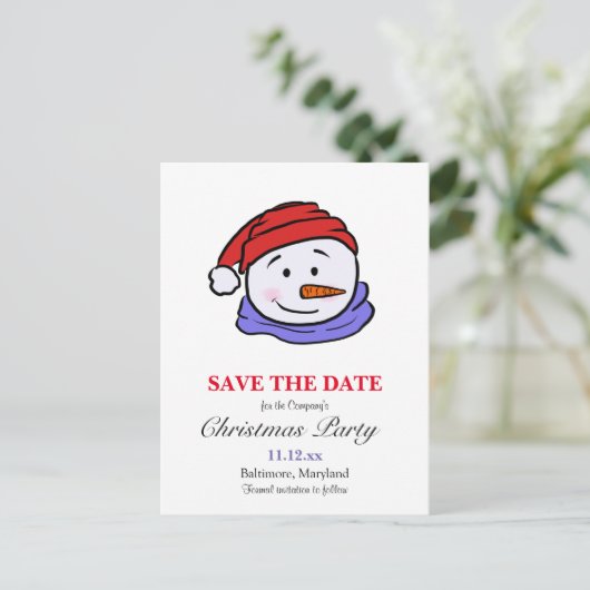 Cute Funny Snowman Drawing | Kerstfeest Briefkaart (Staand voorkant)