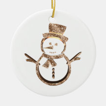 Cute Funny Snowman Elegant Gold en White
