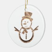 Cute Funny Snowman Elegant Gold en White Keramisch Ornament (Links)