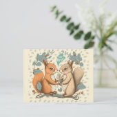 Cute Funny  Squirrel Valentijnsdag Briefkaart (Staand voorkant)