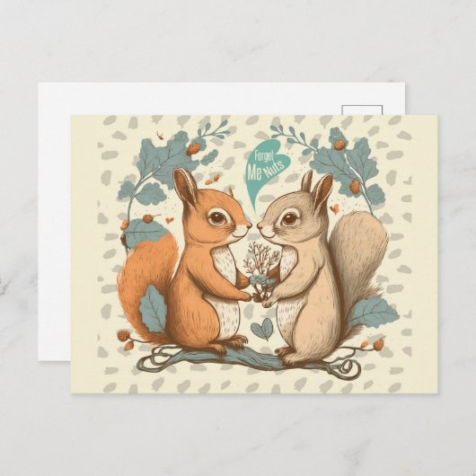 Cute Funny  Squirrel Valentijnsdag Briefkaart (Voorkant / Achterkant)