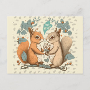 Cute Funny  Squirrel Valentijnsdag Briefkaart