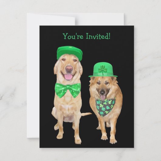 Cute, Funny St. Patrick's Day Irish Dogs Kaart (Voorkant)