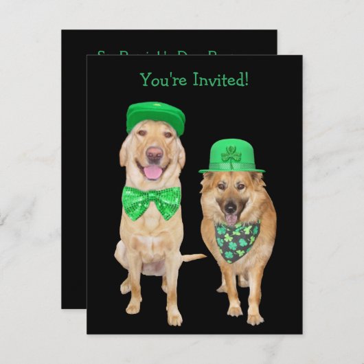 Cute, Funny St. Patrick's Day Irish Dogs Kaart (Voorkant / Achterkant)