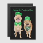 Cute, Funny St. Patrick's Day Irish Dogs Magnet Magnetische Uitnodiging (Voorkant / Achterkant)