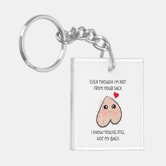 Cute Funny Step Vaderdag Sleutelhanger (Voorkant Links)