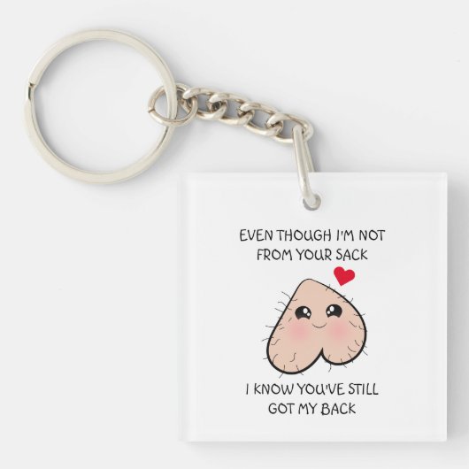 Cute Funny Step Vaderdag Sleutelhanger (Voorkant)