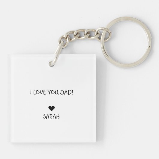 Cute Funny Step Vaderdag Sleutelhanger (Achterkant)