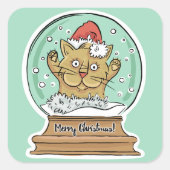 Cute Funny stickers met kerstkat (Voorkant)