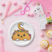 Cute Funny Taco cat rainbow Papieren Bordje (Feest)