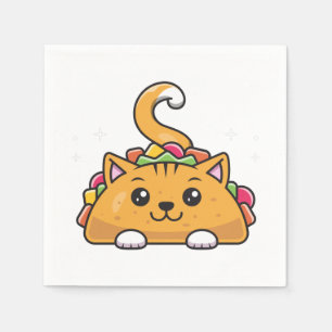 Cute Funny Taco cat rainbow Servet
