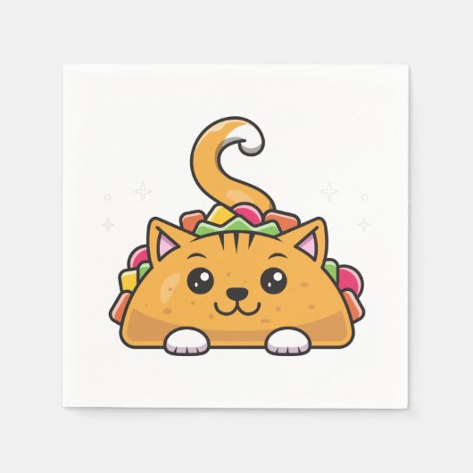 Cute Funny Taco cat rainbow Servet (Voorkant)
