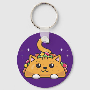 Cute Funny Taco cat rainbow Sleutelhanger