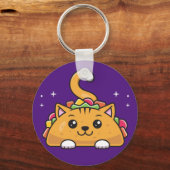 Cute Funny Taco cat rainbow Sleutelhanger (Voorkant)