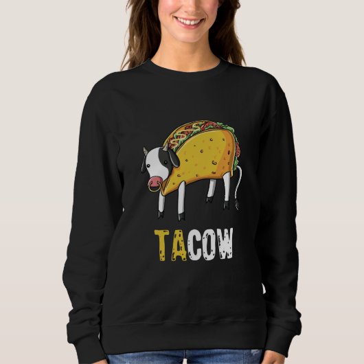 Cute Funny Taco Lover Cow Farmer voor kinderen Man Trui (Voorkant)