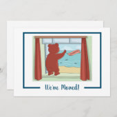 Cute Funny Teddy Bear Beach We hebben Bezoek Anno Aankondiging (Voorkant / Achterkant)