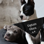 Cute Funny Text Paw Prins Black White Reversible Bandana<br><div class="desc">Cute,  grappig,  dikke bijnaam.. voor je kapitein Chaos. U kunt de tekst en/of de huisnaam aanpassen,  door doopvontstijl,  grootte,  of kleur uit te geven. Geweldig geschenk voor elke liefhebber. 2 formaten beschikbaar!</div>