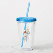 Cute funny tiger chef cartoon illustration acryl drinkbeker (Achterkant)