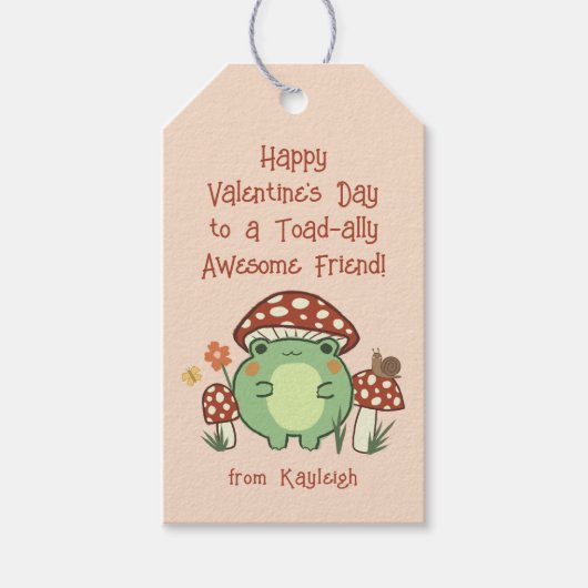 Cute Funny Toad ally Geweldige Classroom Valentijn Cadeaulabel (Voorkant)