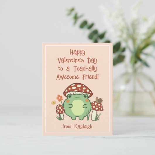 Cute Funny Toad ally Geweldige Classroom Valentijn Feestdagenkaart (Staand voorkant)