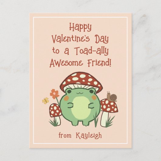 Cute Funny Toad ally Geweldige Classroom Valentijn Feestdagenkaart (Voorkant)