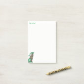 Cute Funny Tree Hugging Beer Fancy groene Leggings Post-it® Notes (Op bureau)