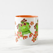 Cute Funny Tree Kikker Tweekleurige Koffiemok (Center)