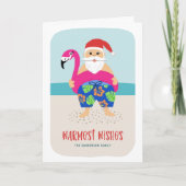 Cute Funny Tropical Beach Santa Pool Float Holiday Feestdagen Kaart (Voorkant)