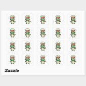 Cute Funny Turtle Chef Schattig Animal Graphic Vierkante Sticker (Vel)