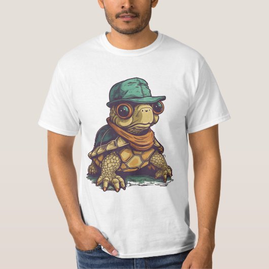 Cute Funny Turtle Schattig Animal Graphic T-shirt (Voorkant)